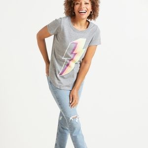 Chaser- Exclusive for Evereve Multi-Colored Lightening Bolt T-Shirt Size M